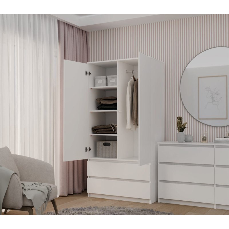 Topeshop SZAFA MALWA B bedroom wardrobe/closet 5 shelves 2 door(s) White