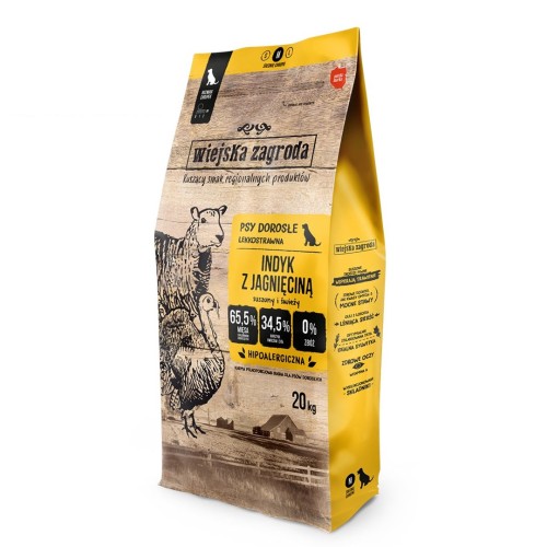 WIEJSKA ZAGRODA Turkey with lamb M - dry dog food - 20kg WIEJSKA ZAGRODA Turkey with lamb M - dry dog food - 20kg