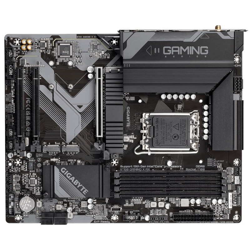 GIGABYTE B760 GAMING X AX Motherboard - Supports Intel Core 14th Gen CPUs, 8+1+1 Phases Digital VRM, up to 7600MHz DDR5 (OC), 3xPCIe 4.0 M.2, Wi-Fi 6E, 2.5GbE LAN, USB 3.2 Gen 2 GIGABYTE B760 GAMING X AX Motherboard - Supports Intel Core 14th Gen CPUs, 8+1+1 Phases Digital VRM, up to 7600MHz DDR5 (OC), 3xPCIe 4.0 M.2, Wi-Fi 6E, 2.5GbE LAN, USB 3.2 Gen 2