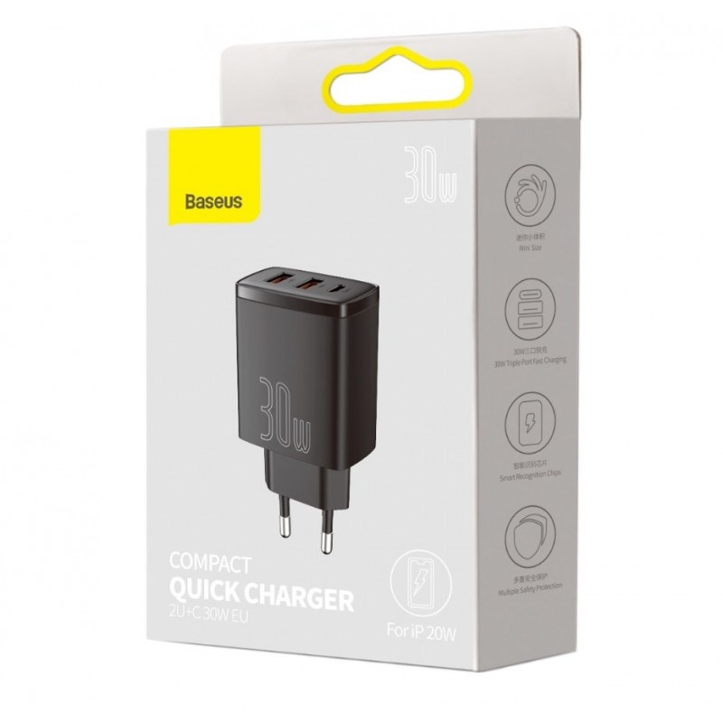 Baseus CCXJ-E01 mobile device charger Smartphone, Smartwatch, Tablet Black AC Fast charging Indoor Baseus CCXJ-E01 mobile device charger Smartphone, Smartwatch, Tablet Black AC Fast charging Indoor