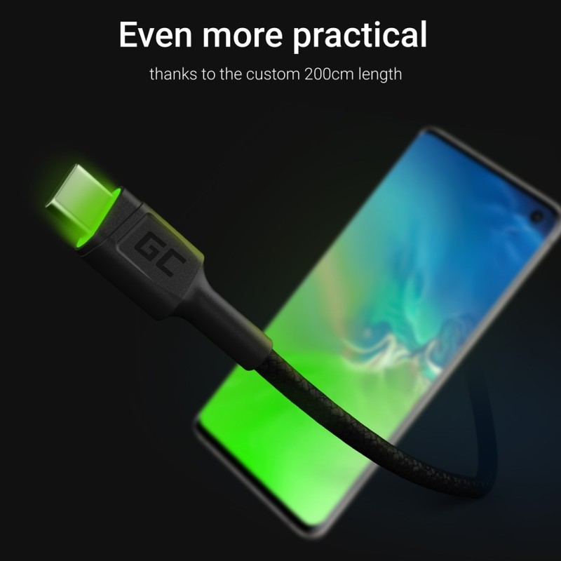 Green Cell KABGC13 USB cable USB 2.0 2 m USB A USB C Black Green Cell KABGC13 USB cable USB 2.0 2 m USB A USB C Black