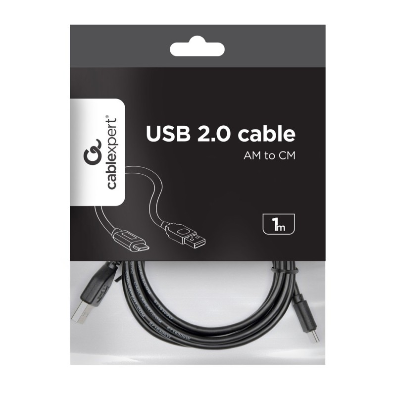 Gembird USB-A/USB-C, 1m USB cable USB 2.0 USB A USB C Black Gembird USB-A/USB-C, 1m USB cable USB 2.0 USB A USB C Black