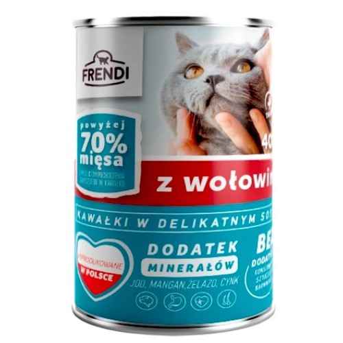FRENDI with Beef chunks in delicate sauce - wet cat food - 400g FRENDI with Beef chunks in delicate sauce - wet cat food - 400g
