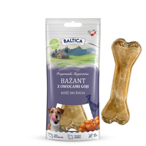 BALTICA Przysmaki regionów Chewing bone Pheasant with goji berries - dog treat - 1 BALTICA Przysmaki regionów Chewing bone Pheasant with goji berries - dog treat - 1