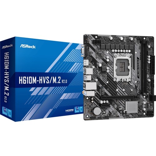 Asrock H610M-HVS/M.2 R2.0 Intel H610 LGA 1700 micro ATX Asrock H610M-HVS/M.2 R2.0 Intel H610 LGA 1700 micro ATX