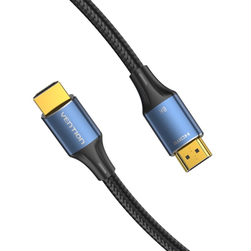 Vention Cotton Braided HDMI-A Male to Male HD Cable 8K 5M Blue Aluminum Alloy Type