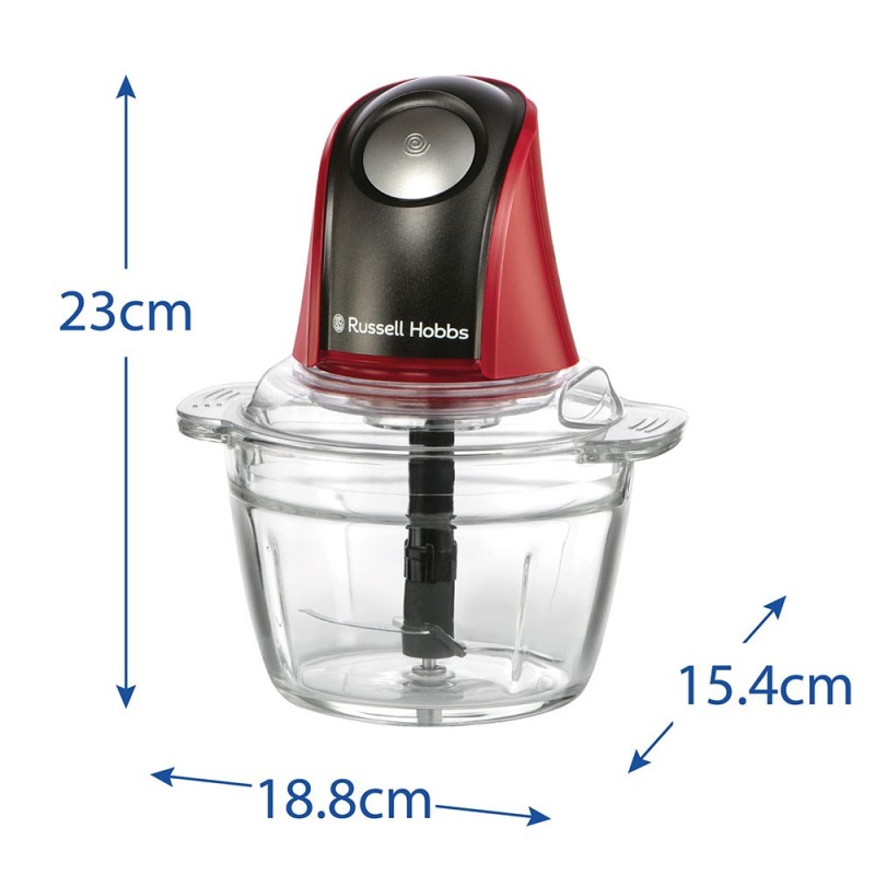 Russell Hobbs 27130-56 electric food chopper 0.5 L 200 W Black, Red, Transparent