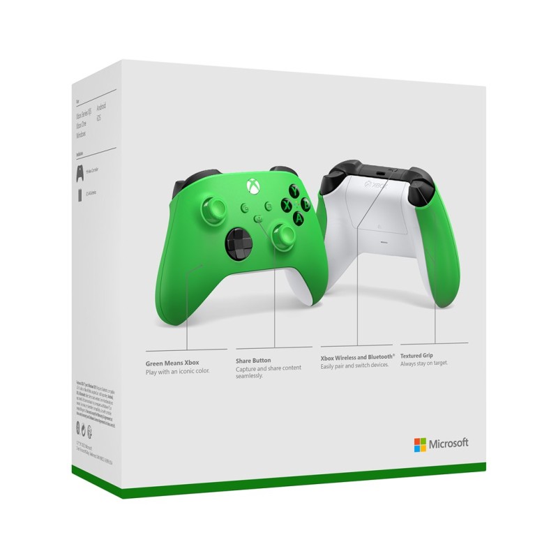 Microsoft Xbox Wireless Controller Green Bluetooth/USB Gamepad Analogue / Digital Android, PC, Xbox One, Xbox Series S, Xbox Series X, iOS Microsoft Xbox Wireless Controller Green Bluetooth/USB Gamepad Analogue / Digital Android, PC, Xbox One, Xbox Series S, Xbox Series X, iOS