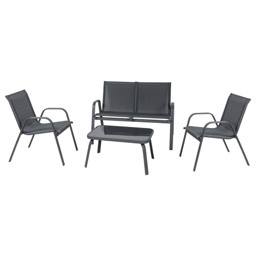 Garden furniture set RIVET black Garden furniture set RIVET black