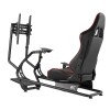 NanoRS RS160 Gaming Chair Racing Simulator Stand 3 in 1 PC Console Gamers Synthetic Leather Cover Steering Wheel Stand TV Bracket Up to 50