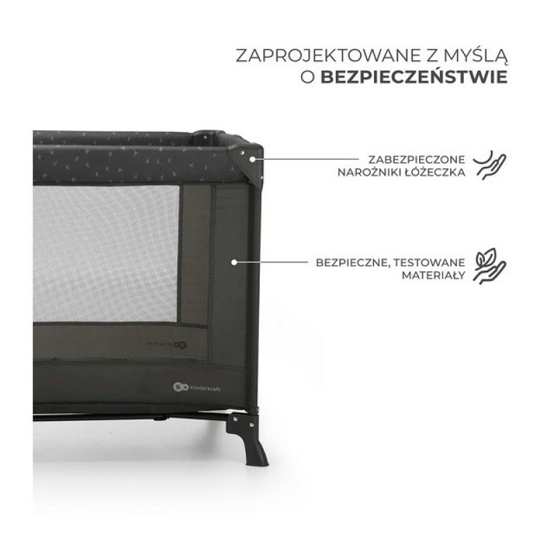 Kinderkraft Łóżeczko turystyczne JOY LIGHT GREY