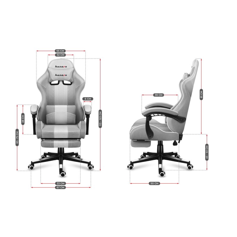 HUZARO FORCE 4.7 WHITE MESH GAMING CHAIR HUZARO FORCE 4.7 WHITE MESH GAMING CHAIR