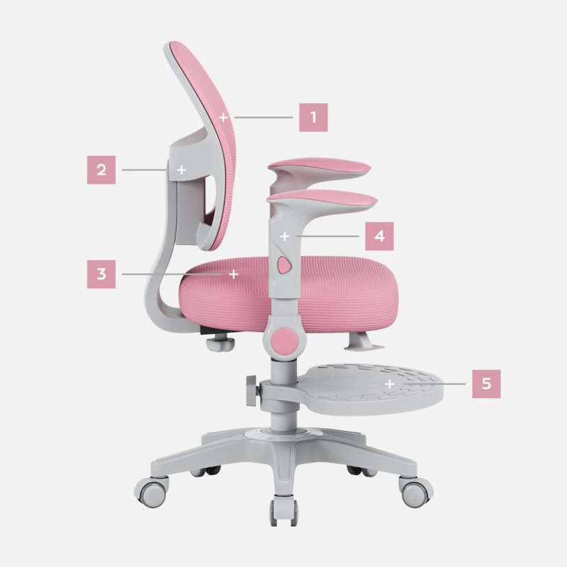 Junior 5.0 Pink swivel chair