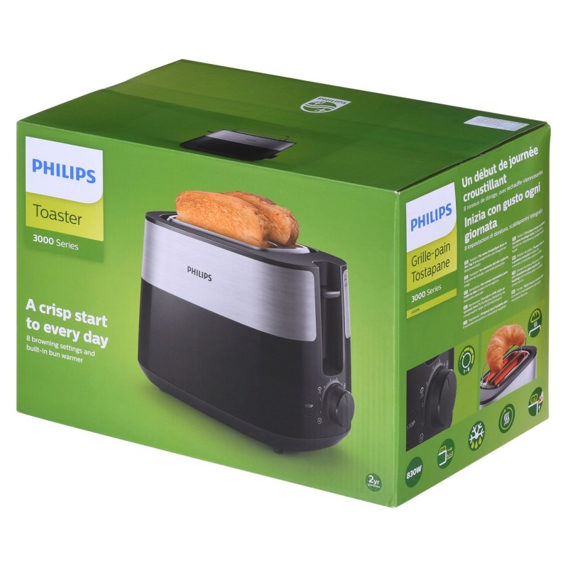 Philips Daily Collection HD2516/90 toaster 2 slice(s) 830 W Black Philips Daily Collection HD2516/90 toaster 2 slice(s) 830 W Black