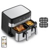 Tefal Dual Easy Fry & Grill EY905D Double 8.3 L Stand-alone 2700 W Hot air fryer Stainless steel Tefal Dual Easy Fry & Grill EY905D Double 8.3 L Stand-alone 2700 W Hot air fryer Stainless steel