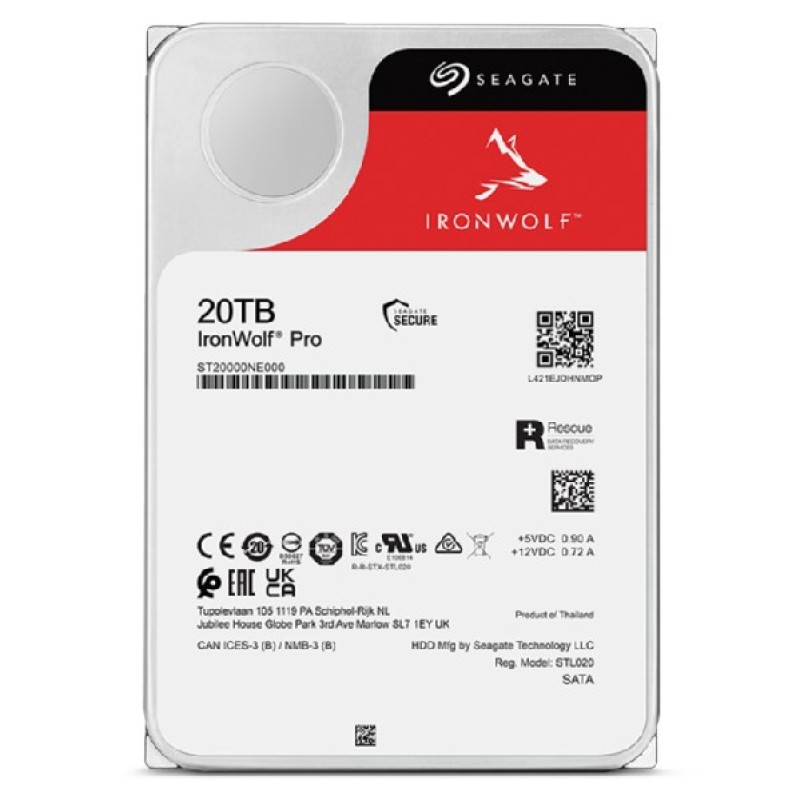 Seagate IronWolf Pro ST20000NT001 internal hard drive 20 TB 7200 RPM 256 MB 3.5 Seagate IronWolf Pro ST20000NT001 internal hard drive 20 TB 7200 RPM 256 MB 3.5