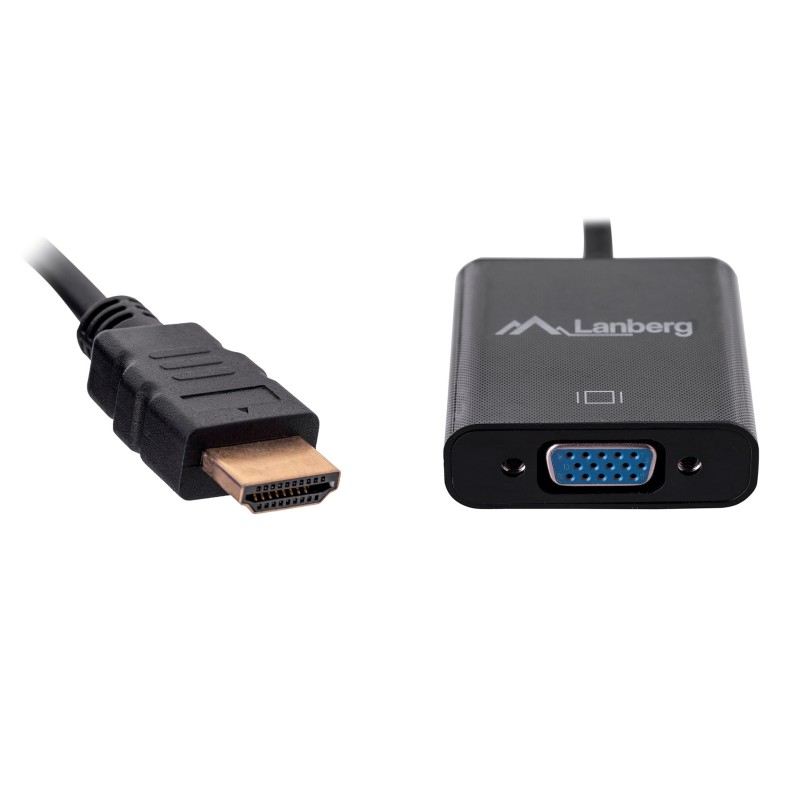 Lanberg AD-0017-BK video cable adapter 0.2 m VGA (D-Sub) HDMI Type A (Standard) Black Lanberg AD-0017-BK video cable adapter 0.2 m VGA (D-Sub) HDMI Type A (Standard) Black