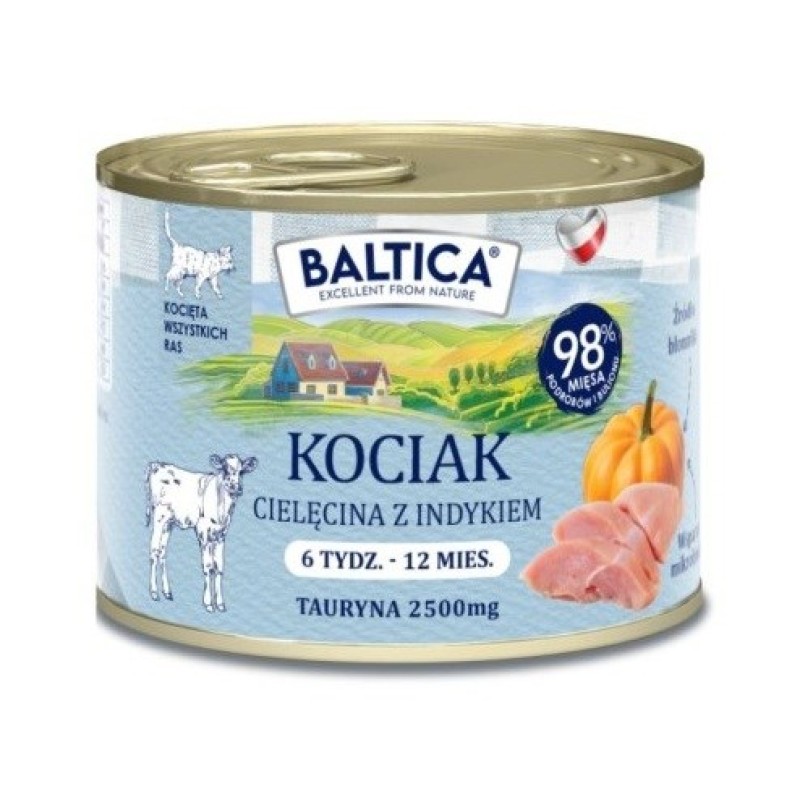 BALTICA Smaki regionów Kitten Veal with turkey - wet cat food - 185g BALTICA Smaki regionów Kitten Veal with turkey - wet cat food - 185g