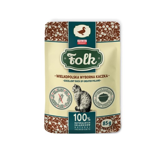 FOLK Excelent duck of Greater Poland - wet cat food - 85g FOLK Excelent duck of Greater Poland - wet cat food - 85g