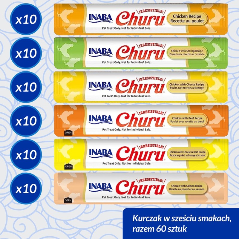 INABA Churu Variety box Chicken - cat treats - 60 x 14g INABA Churu Variety box Chicken - cat treats - 60 x 14g