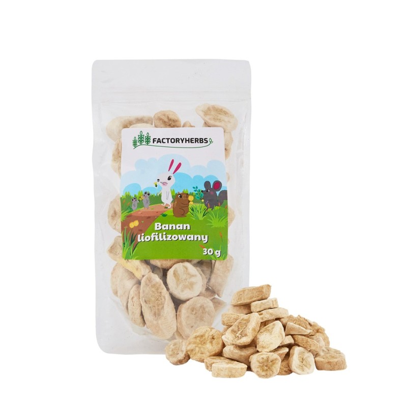 FACTORY HERBS Freeze-dried banana - treat for rodents and rabbits - 30g