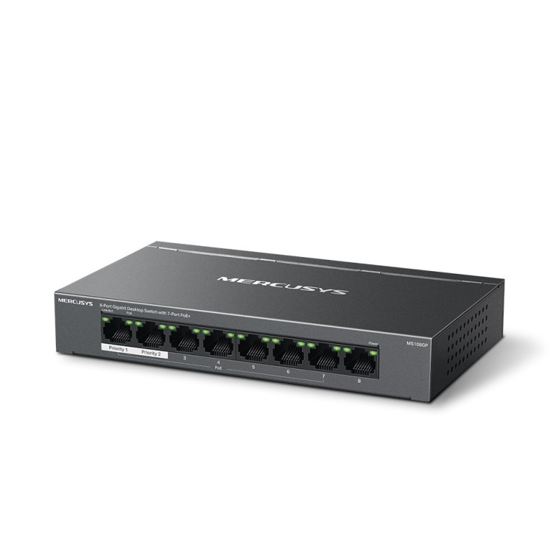 Mercusys 8-Port Gigabit Desktop Switch with 7-Port PoE+ Mercusys 8-Port Gigabit Desktop Switch with 7-Port PoE+
