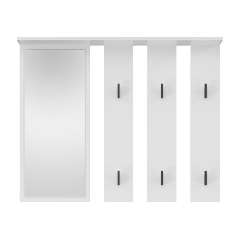 Hanger + mirror PARMA 100x15x.81.5 cm, White Hanger + mirror PARMA 100x15x.81.5 cm, White