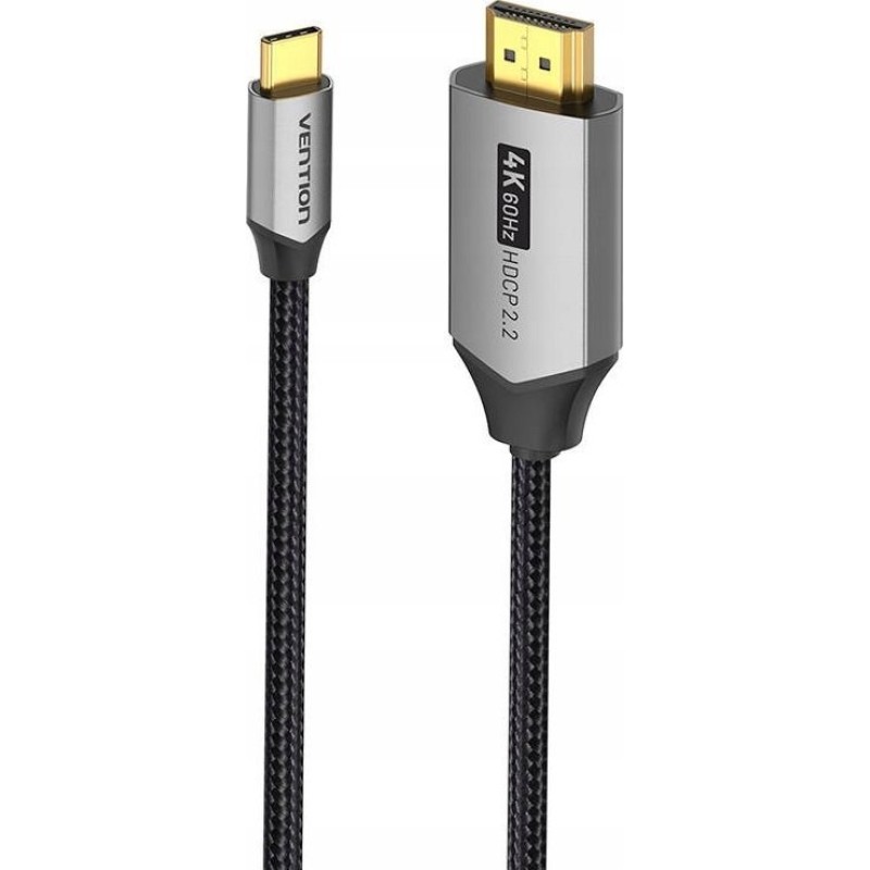 Vention USB-C to HDMI cable 4K@60Hz braided 2m GREY Vention USB-C to HDMI cable 4K@60Hz braided 2m GREY