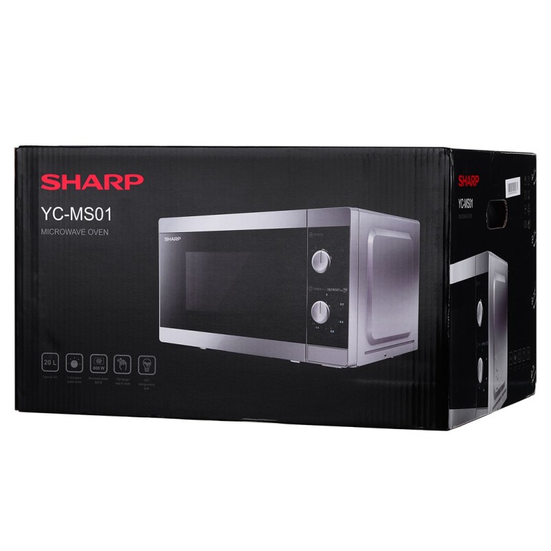 Sharp Home Appliances YC-MS01E-S microwave Countertop Solo microwave 20 L 800 W Sharp Home Appliances YC-MS01E-S microwave Countertop Solo microwave 20 L 800 W