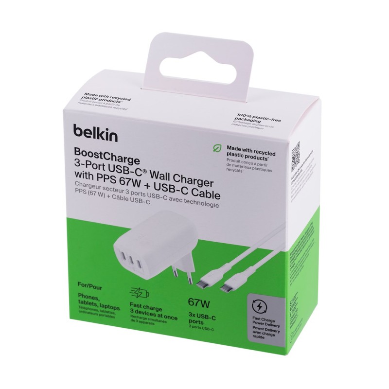 Belkin BoostCharge Laptop, Smartphone, Universal White AC Fast charging Indoor Belkin BoostCharge Laptop, Smartphone, Universal White AC Fast charging Indoor