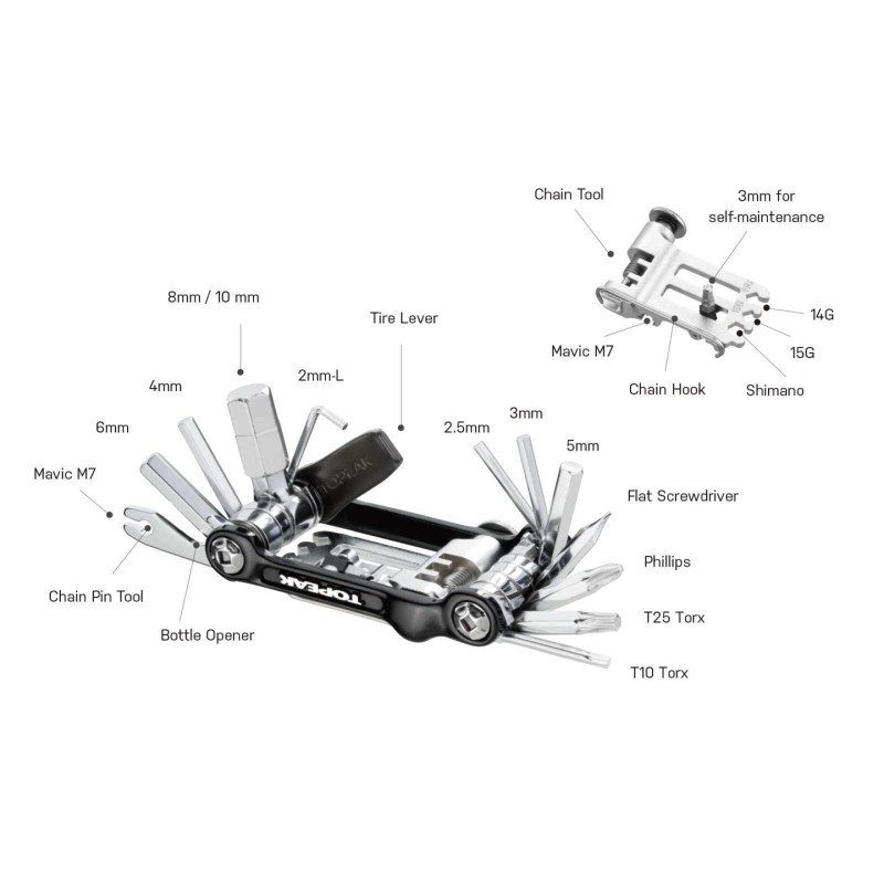 Wrench Topeak Mini 20 Pro Black Wrench Topeak Mini 20 Pro Black