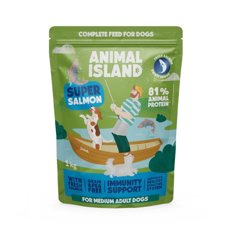 ANIMAL ISLAND Salmon - dry dog food - 1kg ANIMAL ISLAND Salmon - dry dog food - 1kg