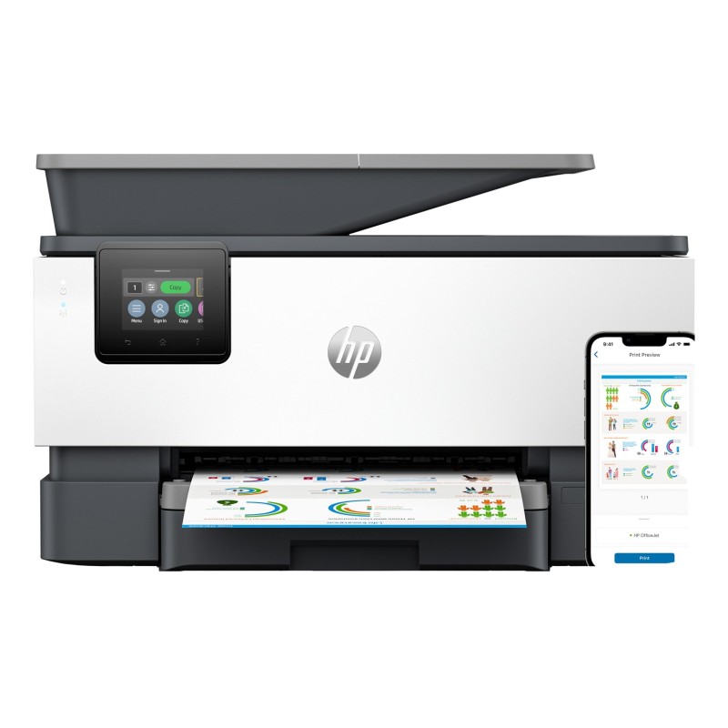 HP OfficeJet Pro 9120b Wireless All-in-One Color Printer, Two-sided printing; Copier, Scanner HP OfficeJet Pro 9120b Wireless All-in-One Color Printer, Two-sided printing; Copier, Scanner