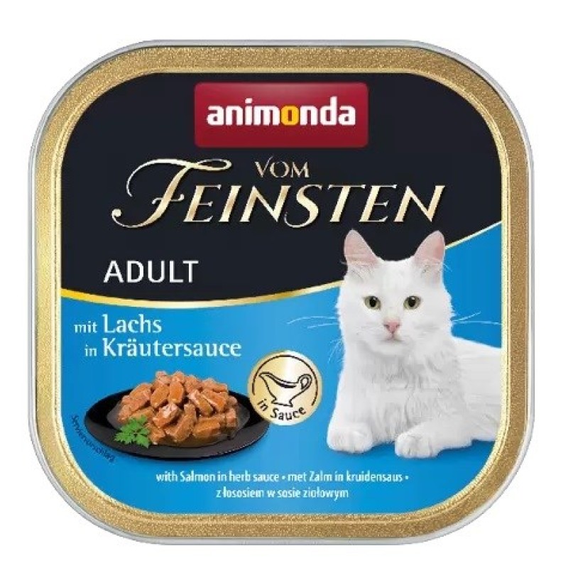 ANIMONDA Vom Feinsten Adult Salmon in herb sauce - wet cat food - 100g