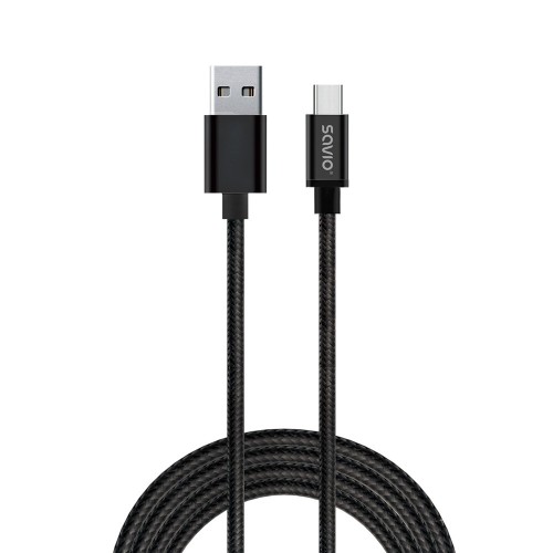 Savio CL-129 USB cable 2 m USB 2.0 USB A USB C Black Savio CL-129 USB cable 2 m USB 2.0 USB A USB C Black