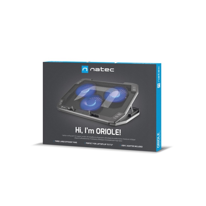 NATEC Laptop Cooling Pad Oriole 15.6-17.3inch LED notebook cooling pad 43.9 cm (17.3 NATEC Laptop Cooling Pad Oriole 15.6-17.3inch LED notebook cooling pad 43.9 cm (17.3