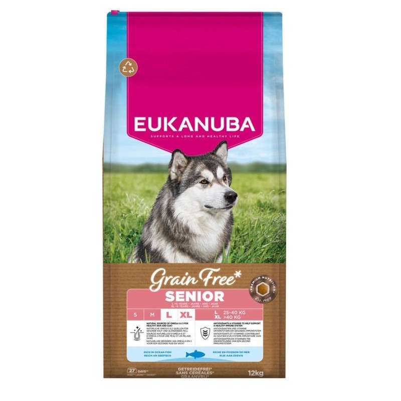 EUKANUBA Grain Free Senior Large Ocean Fish - dry dog food - 12kg