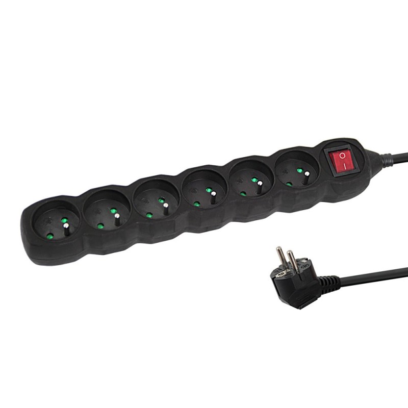 Esperanza ELK219K Power strip 6GN/5M Black