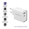 Qoltec 51718 Charger | 45W | 5-20V | 2.4-3A | USB type C PD | USB | White