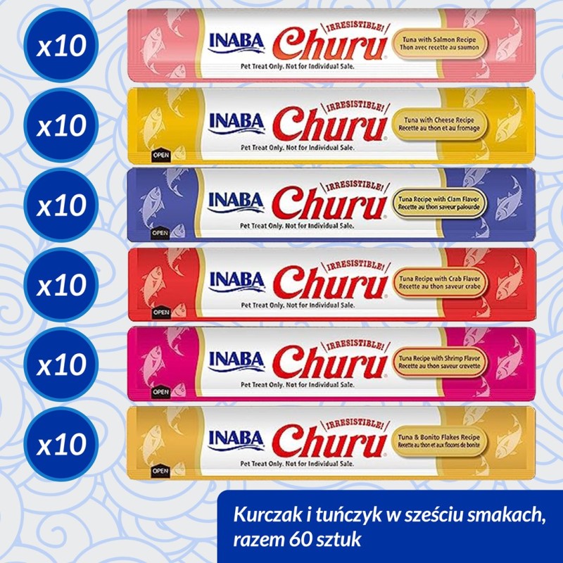 INABA Churu Variety box Tuna - cat treats - 60 x 14g INABA Churu Variety box Tuna - cat treats - 60 x 14g