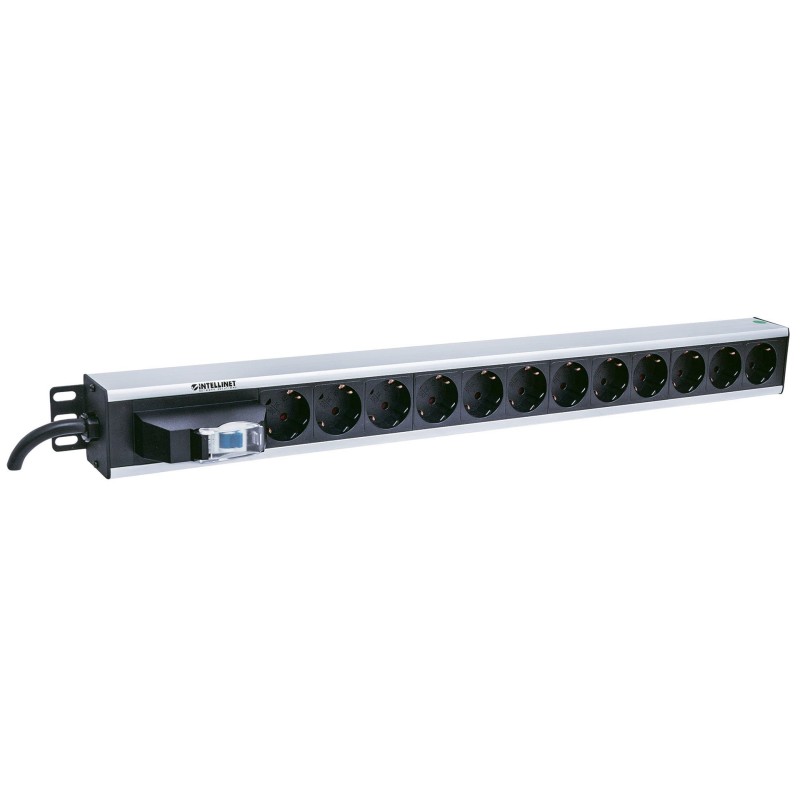 Intellinet Vertical Rackmount 12-Way Power Strip - German Type, With Single Air Switch, No Surge Protection Intellinet Vertical Rackmount 12-Way Power Strip - German Type, With Single Air Switch, No Surge Protection