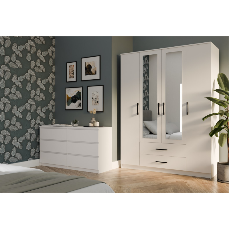 Topeshop ROMANA 160 BIEL bedroom wardrobe/closet 11 shelves 4 door(s) White