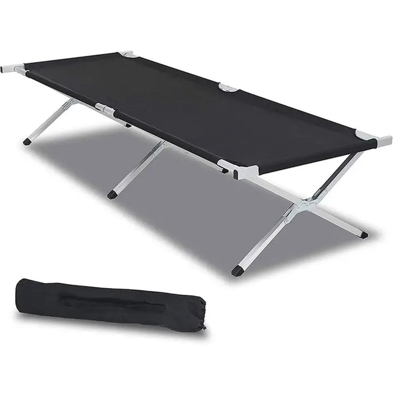 PROMIS Camping, tourist and camping bed, foldable, navy blue PROMIS Camping, tourist and camping bed, foldable, navy blue