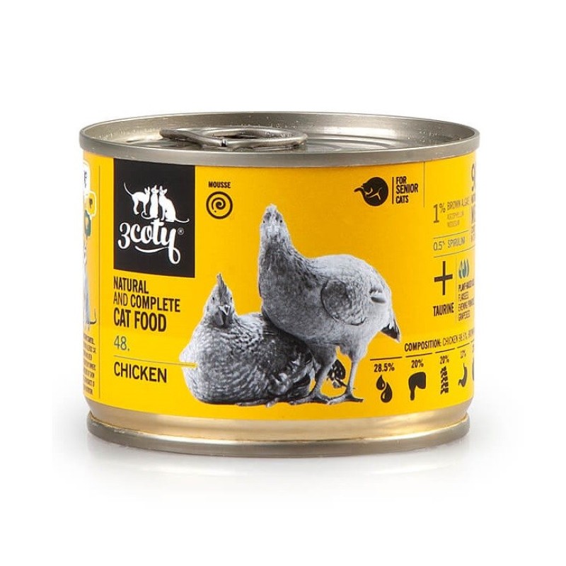 3COTY 48. Chicken with spirulina - wet cat food - 180g