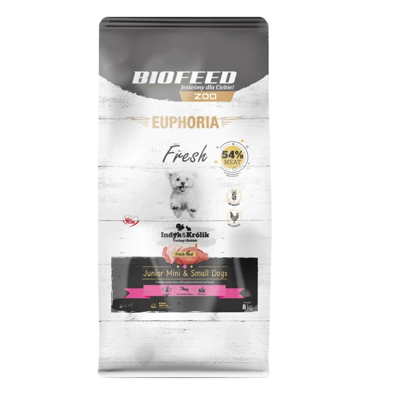BIOFEED Euphoria Fresh Junior Mini & Small Monoprotein Turkey  - dry dog food - 8kg