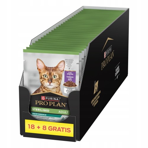 PURINA Pro Plan Sterilised Adult Maintenance Pieces with beef in sauce - wet cat food - 26x85g (18 + 8 GRATIS)