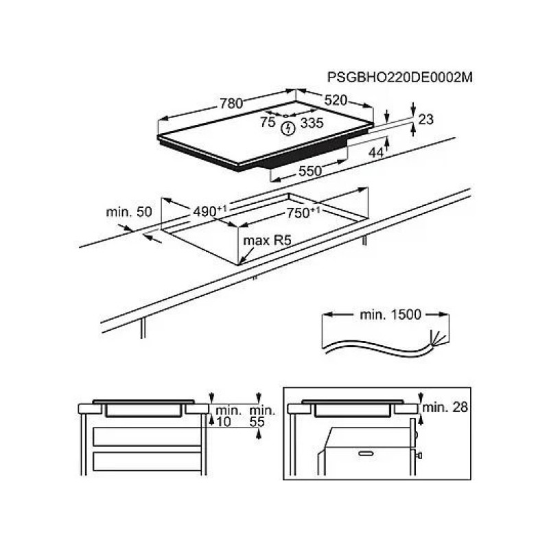 Electrolux EIV83443CT Black Built-in 78 cm Zone induction hob 4 zone(s) Electrolux EIV83443CT Black Built-in 78 cm Zone induction hob 4 zone(s)