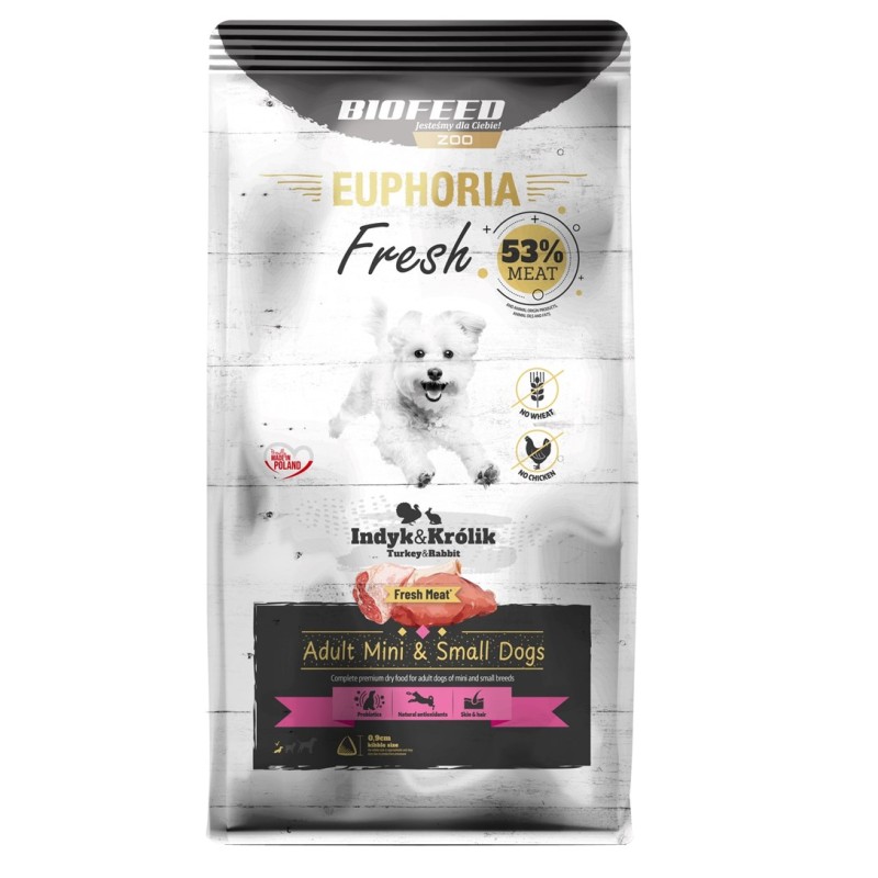 BIOFEED Euphoria Fresh Adult Mini & Small Turkey with rabbit - dry dog food - 50g