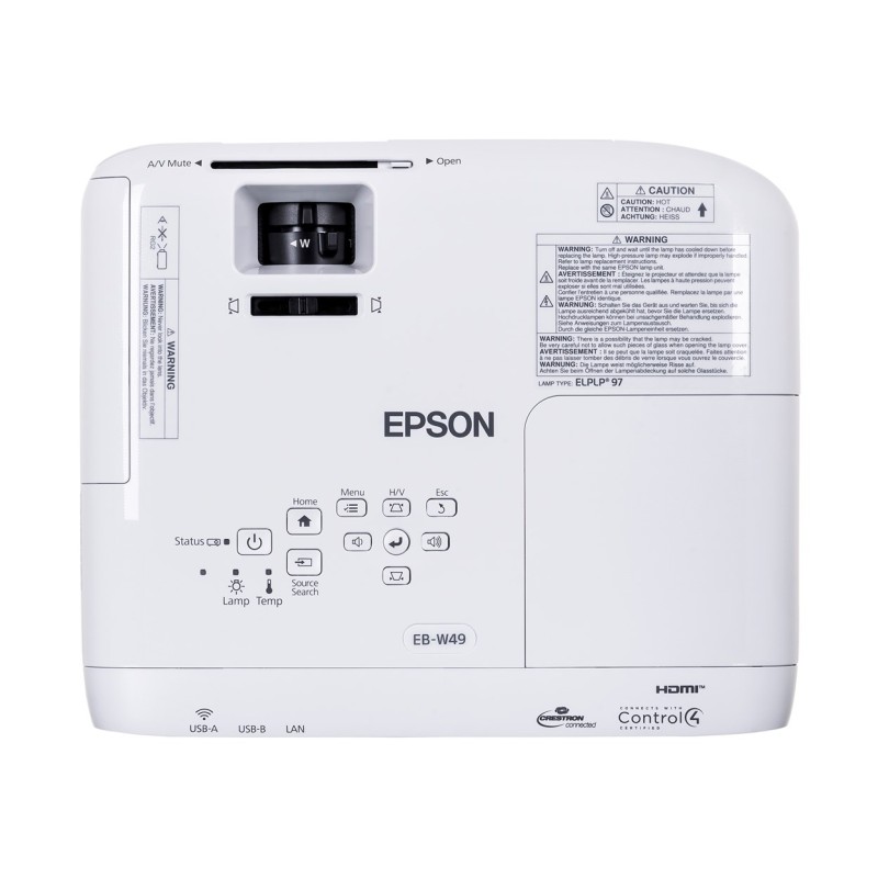 Epson EB-W49 data projector Desktop projector 3800 ANSI lumens 3LCD WXGA (1280x800) White Epson EB-W49 data projector Desktop projector 3800 ANSI lumens 3LCD WXGA (1280x800) White