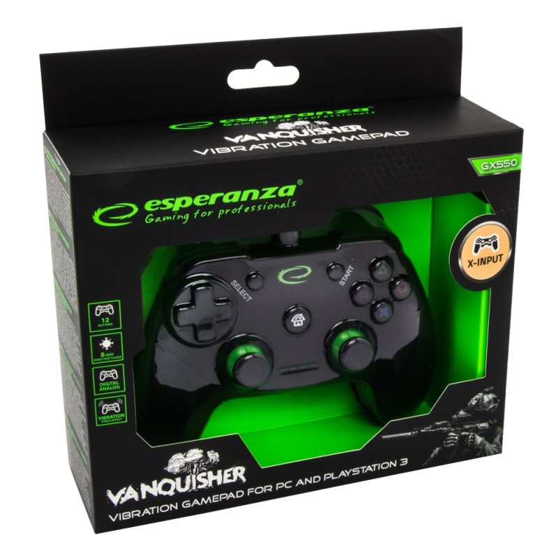 Esperanza EGG110K Gaming Controller Gamepad PC,Playstation 3 Analogue / Digital USB 2.0 Black Esperanza EGG110K Gaming Controller Gamepad PC,Playstation 3 Analogue / Digital USB 2.0 Black